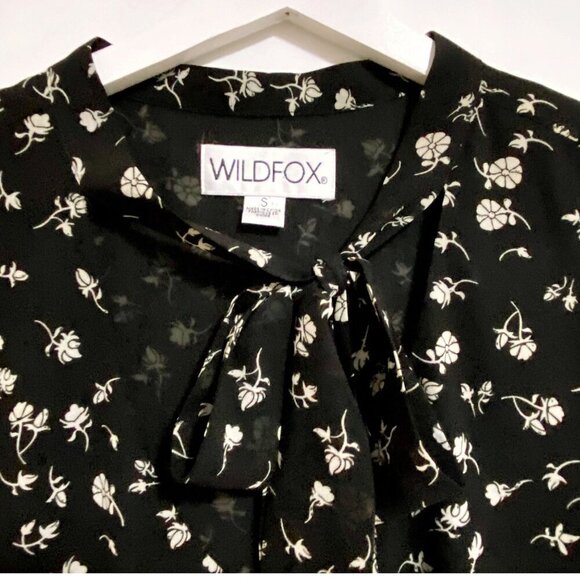 Wildfox Adore Black and White Floral Print Long Sleeve Dress, Size S - Picture 8 of 13
